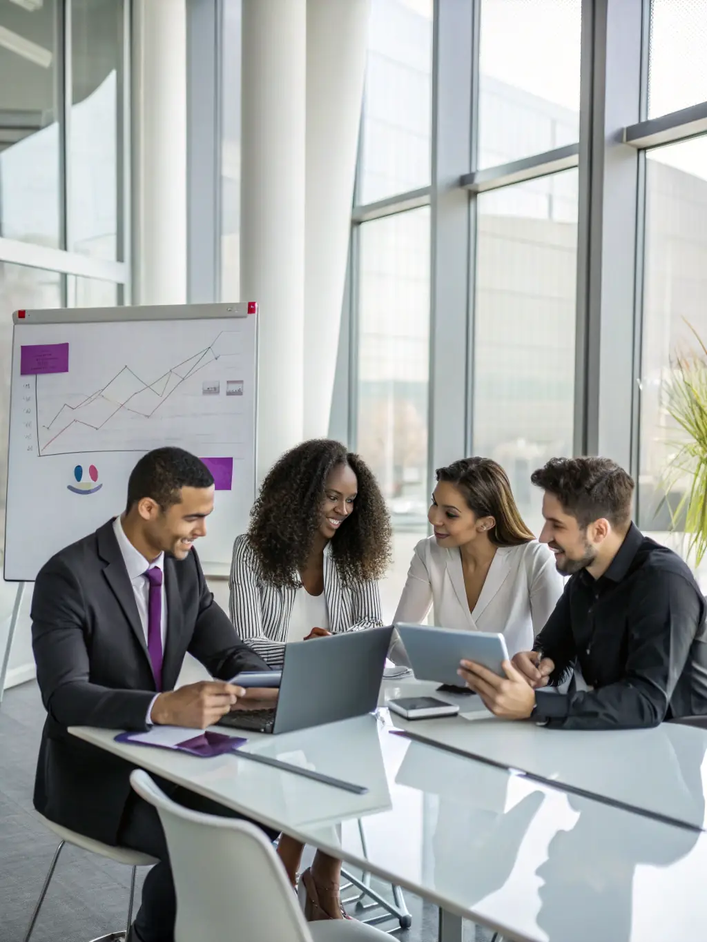 A diverse group of people happily planning their financial future with IE Financials, showcasing the company's commitment to serving the Biloxi community.